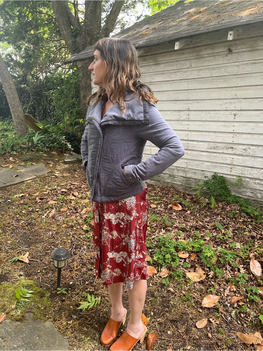 Light Gray Quilted Jacket - Casual Zip Front